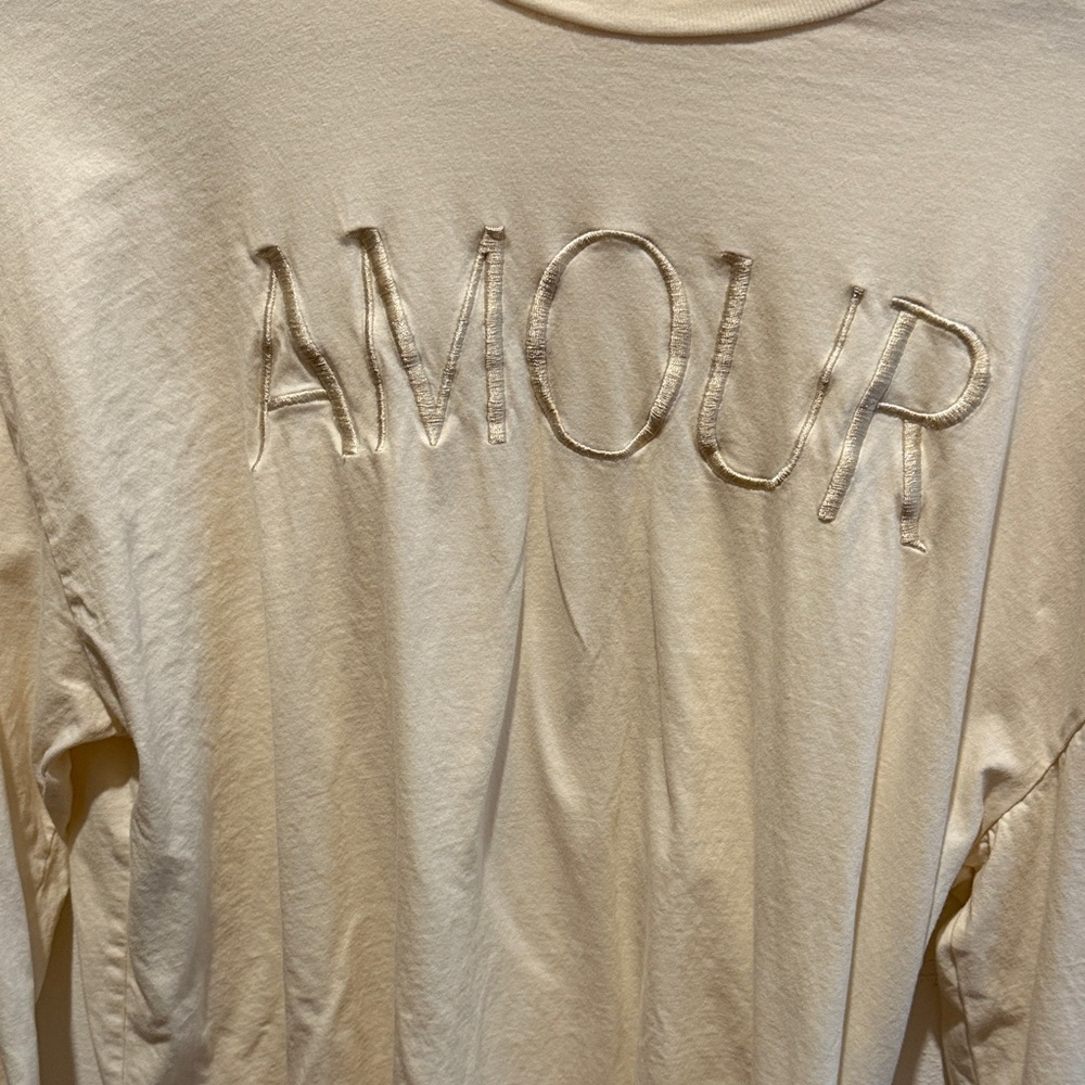 Gianni bini Cream 'Amour' Embroidered Long Sleeve Shirt